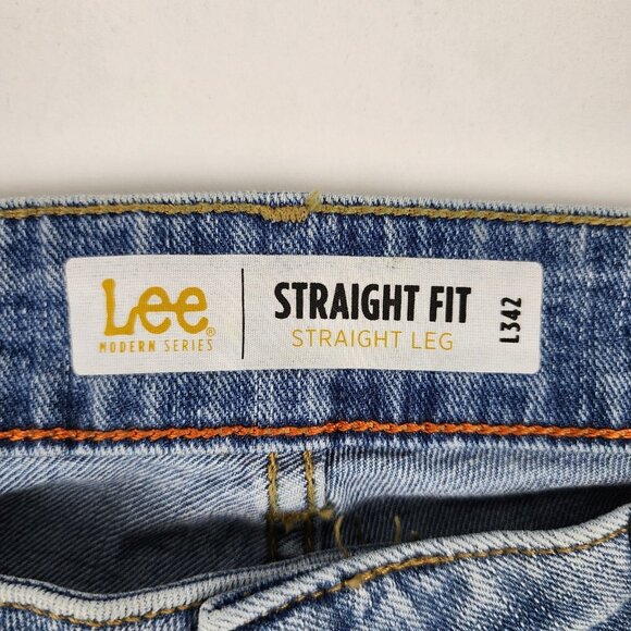Lee Jeans Mens 34x32 Blue Straight Fit Straight Leg Active Stretch NWT - Picture 4 of 12